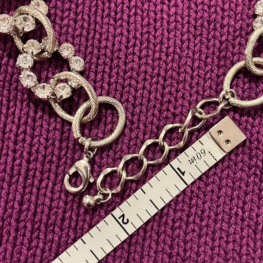 Unique Rhinestone Statement Necklace with Graduated Rhinestone Circles - Picture 11 of 14